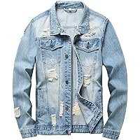 DSDZ Men`s Retro Vintage Washed Ripped Hip Hop Motorcycle