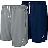 NY Threads Mens Athletic Shorts 2 Pack Quick Dry Lightweight Running Workout Gym Shorts with Pockets