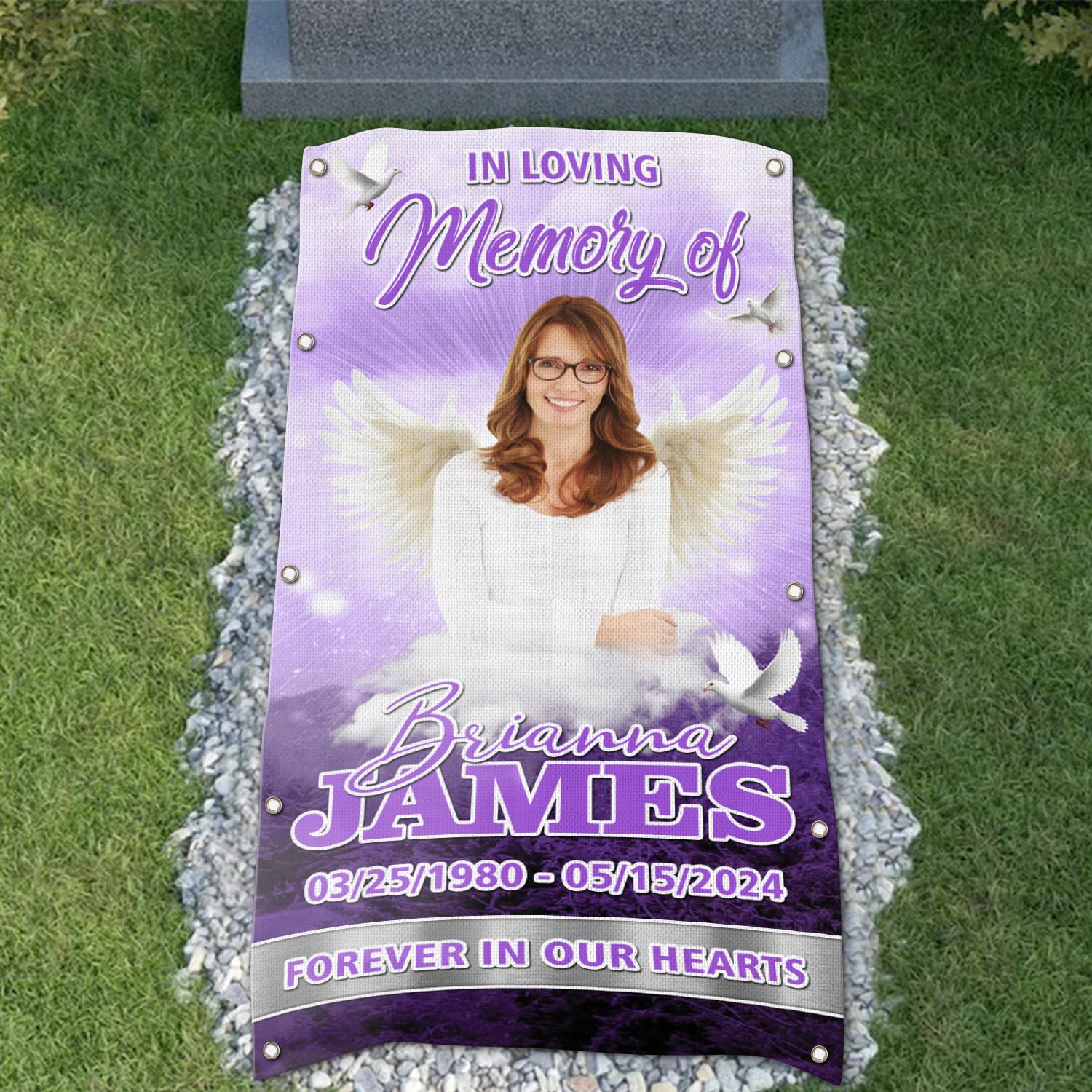 44memory Custom Memorial Grave Blanket Photo