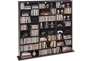 VEVOR Media Storage Cabinet, 8-Tier DVD Shelf Organizer, 55.91 x 8.66 x 51.18 in Multimedia Storage Organizer for CDs, DVDs, 