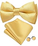 Barry.Wang Yellow Bow Ties for Men Pre-tied Bow Tie