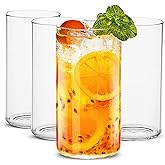 LUXU Drinking Glasses 19 oz, Thin Highball Glasses Set of 4,Clear Tall Glass Cups For Water, Juice, Beer, Drinks, and Cocktails and Mixed Drinks
