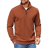 COOFANDY Mens Quarter Zip Pullover Sweatshirts Lightweight Long Sleeve Mock Neck Sweater Polo