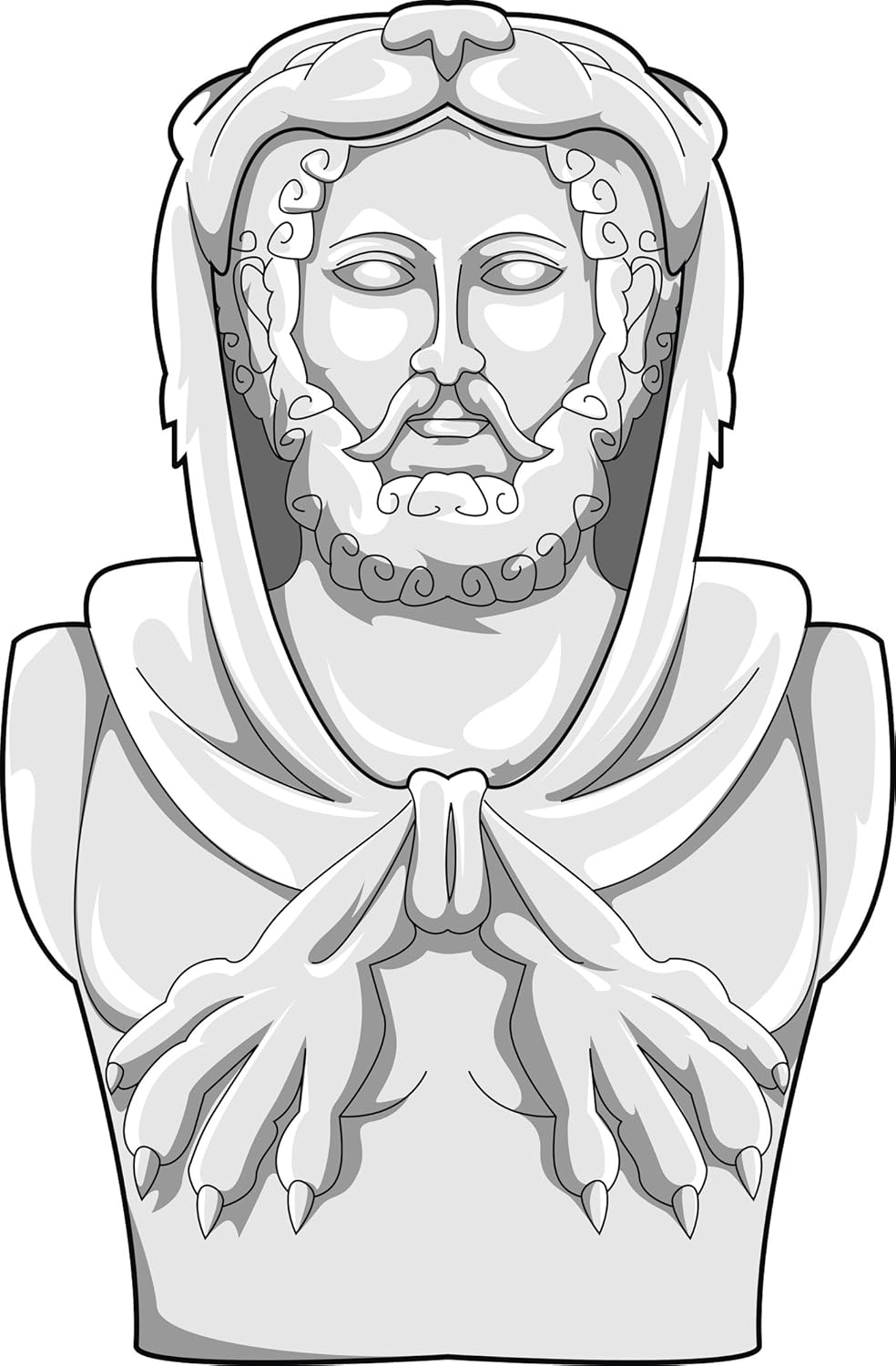 Amazon Com White Marble Greek Statue With Tiger Fur Coat Cartoon Vinyl Decal Sticker 12 Tall Automotive