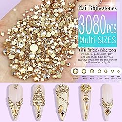 Dowarm 3200PCS Champagne Gold Nail Art