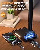 TOPPLEE Desk Lamp Rechargeable 2500mAh 5 Color Temp Dimmable USB Port view 7