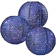 Fontien 3pcs Galaxy Paper Lanterns with Constellation, 12 inch Space Party Decor, Galaxy Themed Paper Lanterns for Galaxy Party Decorations Party Birthday Room Decorations