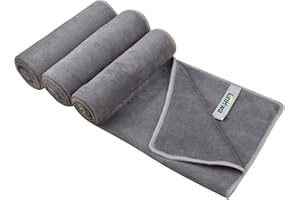 KinHwa Gym Towels for Men Sweat Absorbent Workout Towels Soft Microfiber Sports Towel Perfect Size for Workouts, Yoga, Running, Biking or Camping 16inch x 31inch 3 Pack Gray