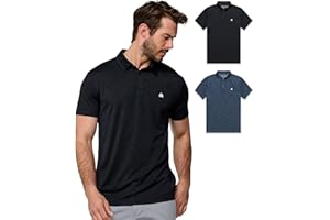 INTO THE AM Performance Dri Fit Polo Shirts for Men S-4XL - Quick Dry Moisture Wicking Athletic Sport Collar Work Shirts