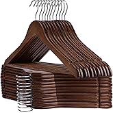 UINICOR Wooden Hangers - 20 Pack - Clothes Hanger for Daily Used,Heavy Duty Wood Hangers with Precisely Cut Notches,Coat Hanger for Closet, Clothes Hangers for Shirt Suit Dress (Walnut)