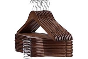 UINICOR Wooden Hangers - 30 Pack - Clothes Hanger for Daily Used,Heavy Duty Wood Hangers with Precisely Cut Notches,Coat Hanger for Closet, Clothes Hangers for Shirt Suit Dress (Walnut)