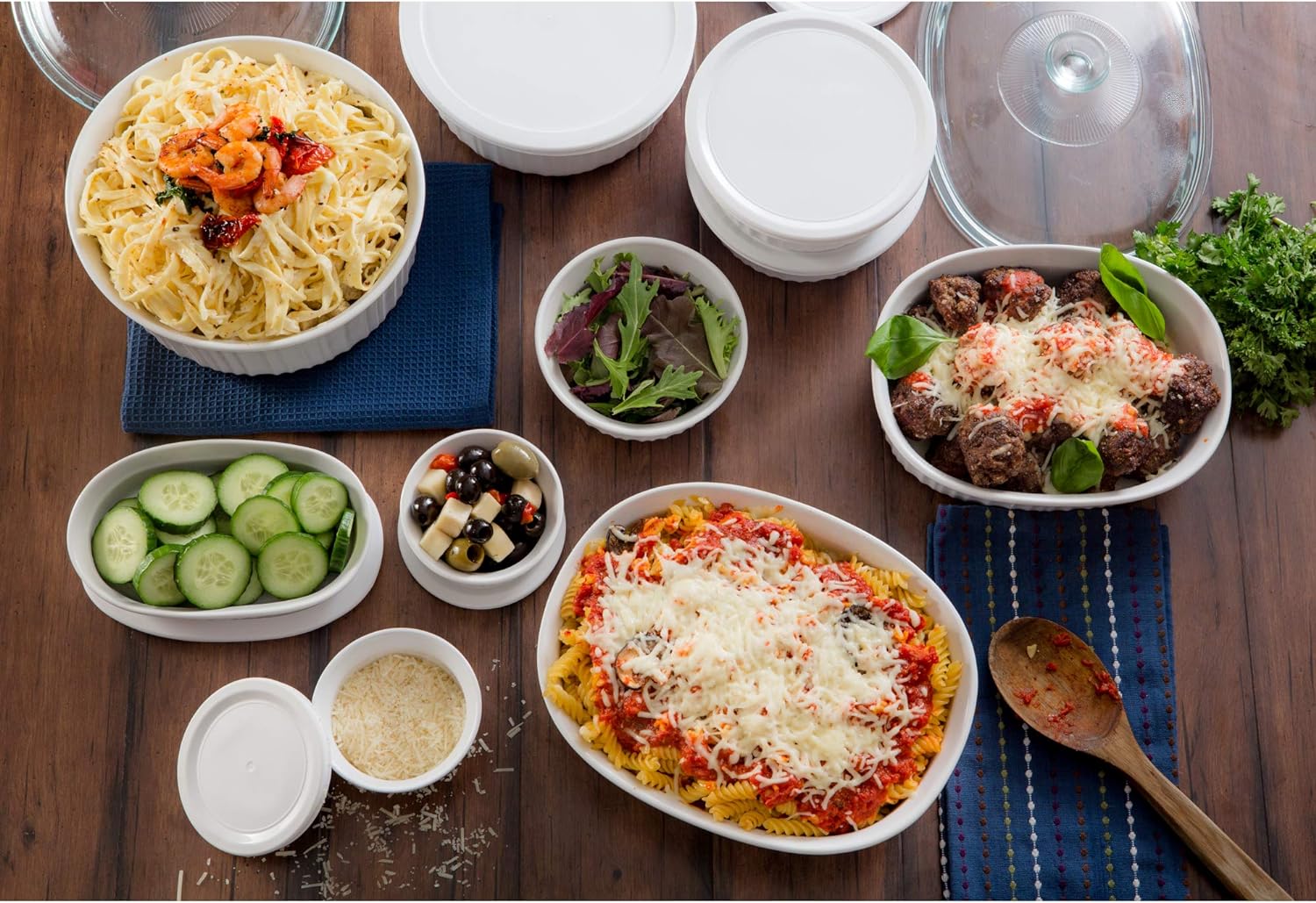 CorningWare French White Bakeware Set (20-Piece, White): Kitchen & Dining