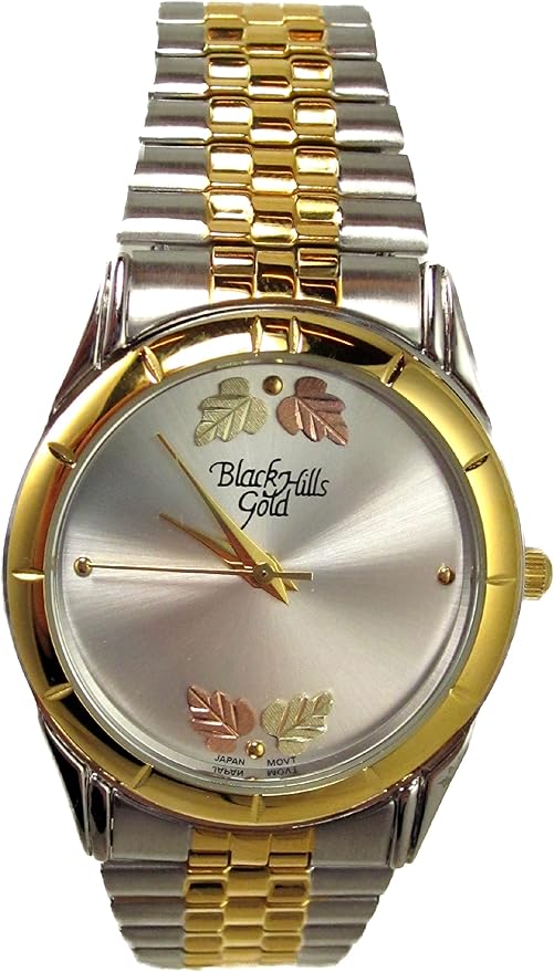 Mens Black Hills Gold Watch Stainless Steel Stretch Band