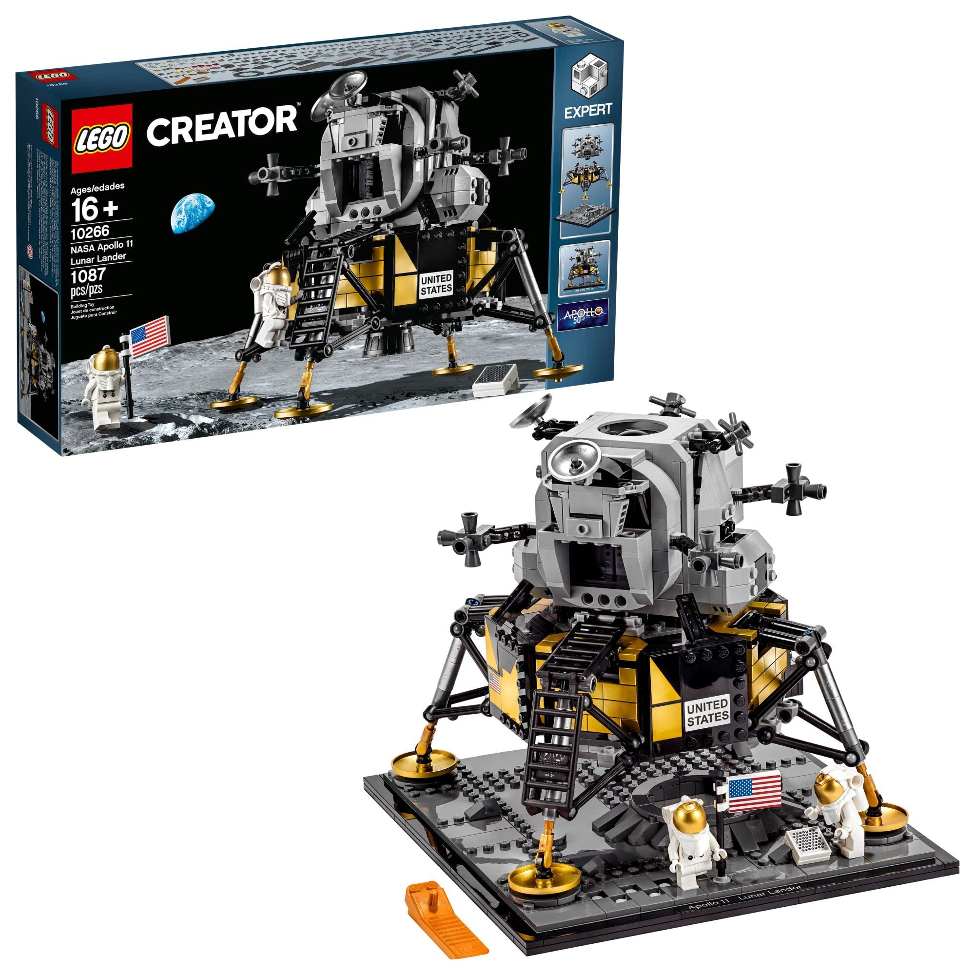 Photo 1 of LEGO Creator Expert NASA Apollo 11 Lunar Lander 10266 Building Toy Set for Ages 16+ (1087 Pieces)*FACTORY SEALED*
