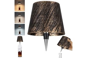 Mebaraul Wireless Bottle Lamp Shade,Rechargeable LED Portable Cordless Table Lamp, 3 Colors Stepless Dimming Touch Wine Bottle Lights for Outdoor Bars Dining Bedroom (Bronze-1PC)