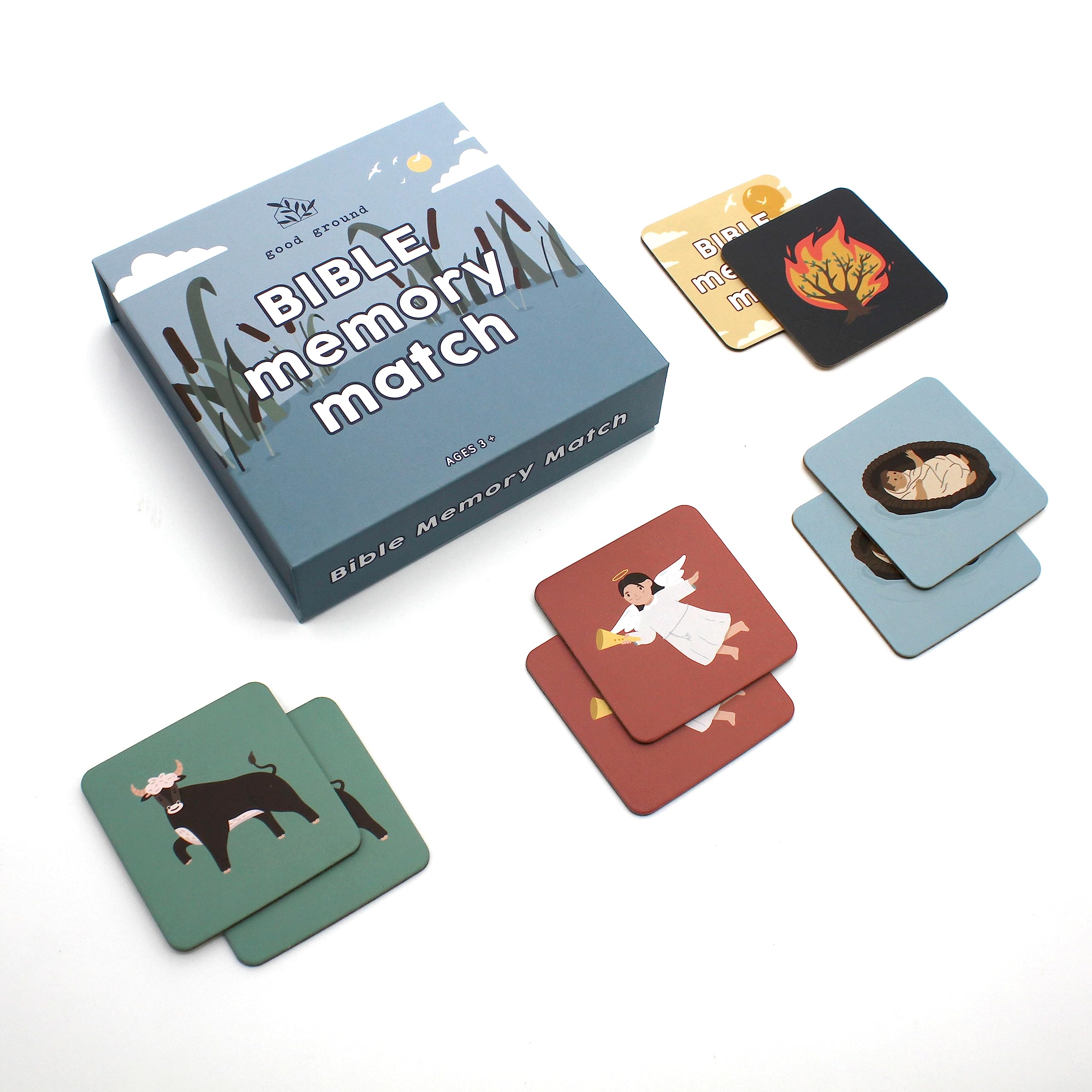 Good Ground Toddler Matching Memory Match Game | Fun & Fast Gifts for Boys & Girls Ages 3 to 7 - Christain Preschool Homeschool Biblical Bible Themed Card Game