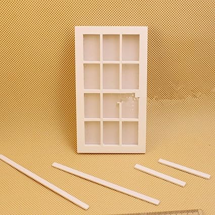 Leoie 12 Grids Mini White Simulate Window for 1:12 Doll House Accessories