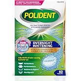 Polident Antibacterial Dental Appliance Cleanser Tablets, 60 Count | Overnight Whitening, Antibacterial Denture Cleanser Tablets, Effective Stain Removal Without Brushing