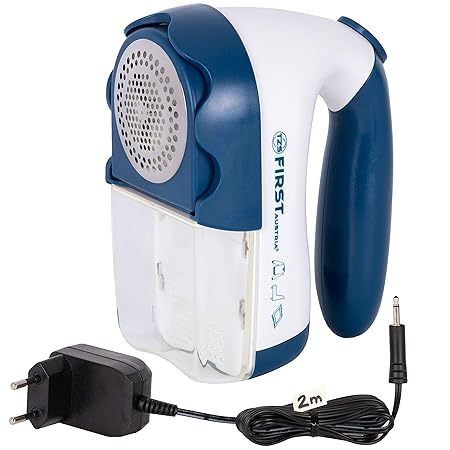 TZS First Austria - Fusselrasierer 2m Netzkabel und Batterie Betrieb | 3 Edelstahl-Scherblätter | 3 Höheneinstellungen | Fuss