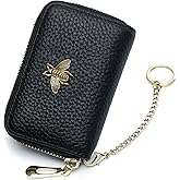 imeetu RFID Credit Card Holder, Small Leather Zipper Card Case Wallet for Women