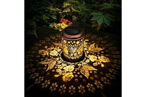 Kaixoxin Solar Garden Decor Metal Lantern Hummingbird Table Lamp Bronze Outdoor Dercoration Great Gift for Women Mon Grandma Hanging Lights for Patio Courtyard Garden