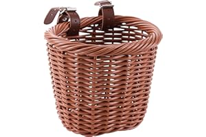 YMHOART Kids Bike Basket Wicker Woven Front Bicycle Basket for Boys Girls Mini Handlebar Basket for Kids Bike or Scooter