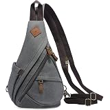 Canvas Sling Crossbody Backpack - Small Daypack For Men & Women, Convertible Shoulder Bag - View #7