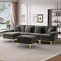 Wrofly U-Shaped Sectional Sofa Couch, 114" Comfy