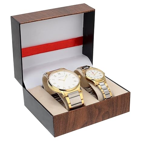 Quartz Movement Analogue White Dial Couple Watch - STCouple01