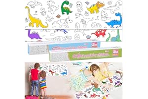 BNQOE 2 Pack Children's Drawing Roll, 120 * 12 In Giant Coloring Poster, DIY Painting Drawing Paper Roll, Sticky Drawing Paper Roll, Early Educational Toys for Kids Home Classroom Party Suppiles(Animal)
