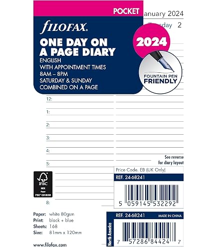 Filofax Mini Week On Two Pages 4 Language Cotton Cream 2026 Diary 26-68124