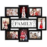 Jerry & Maggie - Photo Frame 22x17 Family Theme Black Picture Frame Selfie Gallery Collage Wall Hanging For 6x4 Photo - 8 Pho