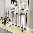 Wisfor Marble Console Table for Entryway: Sintered Stone Hallway Narrow Table White Ink Painting Pattern Table Top with Black Metal Frame Sofa Side Foyer Living Room Desk, 31.5"x11.8"x31"