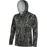 FISHEAL UPF 50+ Men's Hunting Camo Hoodie, Long Sleeve Sun Protection Fishing Shirt, Lightweight Quick Dry Pullover Outdoors