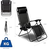 SUNMER Sun Lounger Garden Chairs Set of 2 Zero Gravity Chairs with Cup Holder view 3