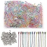 400PCS Ball Bead Chain, Ball Chain Keychain, 3.94Inch Dog Tag Chains, Contains 100 PCS of Replacement Pig Waist Buckles, Metal, for Jewelry Making, Key Craft DIY, Comes with Atorage Box