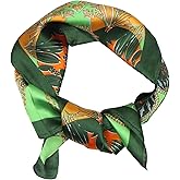 TZ Promise Women Silky Square Scarf - 27" Medium Lightweight Neckerchief Satin Head Neck Hair Wrap for Summer