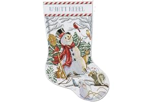 DESIGNWORKS INK Woodland Snowman Counted Cross Stitch Stocking Kit