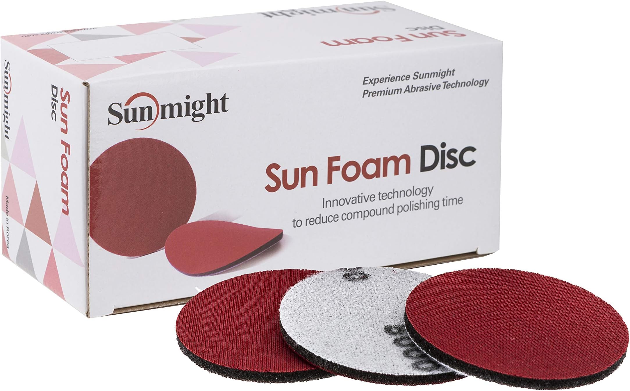 Sunmight Sunfoam 3" 3000G Grip No Hole Disc, 96125, 20 Discs, 1 Pack