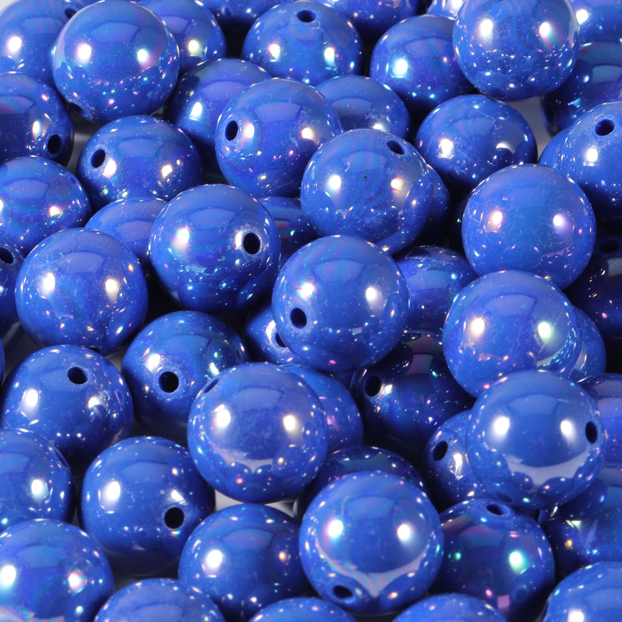 Photo 1 of 120Pcs 16MM Acrylic Beads for Jewelry Making,AB Color Acrylic Beads Dark Blue Round Bead for DIY Bracelets Necklace Keychain Mobile Phone Chain (AB Dark Blue, 16MM)