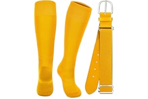 ROLVNHTV Baseball Socks and Softball Belts Combo Adjustable Elastic Belt Athletic Sock Moisture-Wicking for Youth