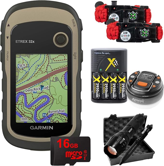 Garmin eTrex 32x Rugged Handheld GPS with 16GB Camping