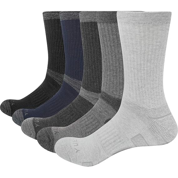 YUEDGE Mens Hiking Socks Cotton Cushion Crew Socks for Men Size 69/9
