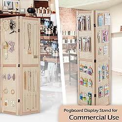 Haddockway 4 Panel Pegboard Display 5 Ft Folding