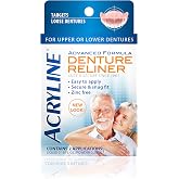Acryline Advanced Formula Denture Reliner - Refit and Tighten Dentures/for Both Upper &amp; Lower Dentures/Easy Application