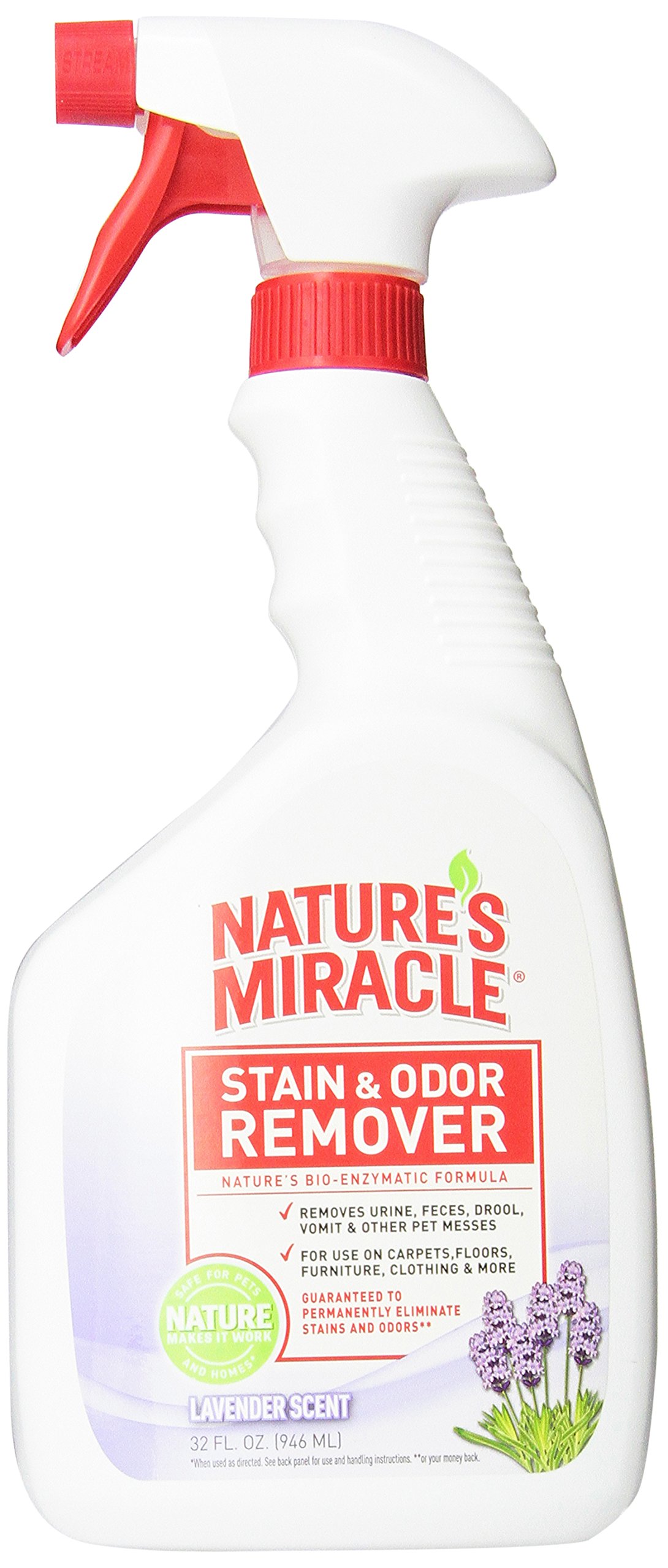 Nature's Miracle Stain Odor Remover, Lavender Scent, 32Ounce Spray