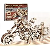 ROKR 3D Wooden Motorcycle Puzzle-Wood Model Car Kits to Build for Adults 1:8 Scale Motorcycle as A Gift for Valentine's Day/B