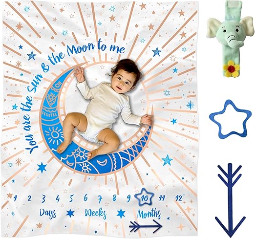 personalized baby monthly milestone blanket