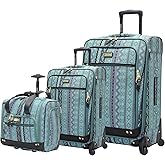 Steve Madden Designer Luggage Collection - 3 Piece Softside Expandable Lightweight Spinner Suitcase Set - Travel Set Includes an Under Seat Bag, 20-Inch Carry on and 28-Inch Checked Suitcase, Legends