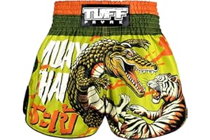 TUFFPAYAK Muay Thai Boxing Shorts, MMA Training Kickboxing Trunks Retro Shorts